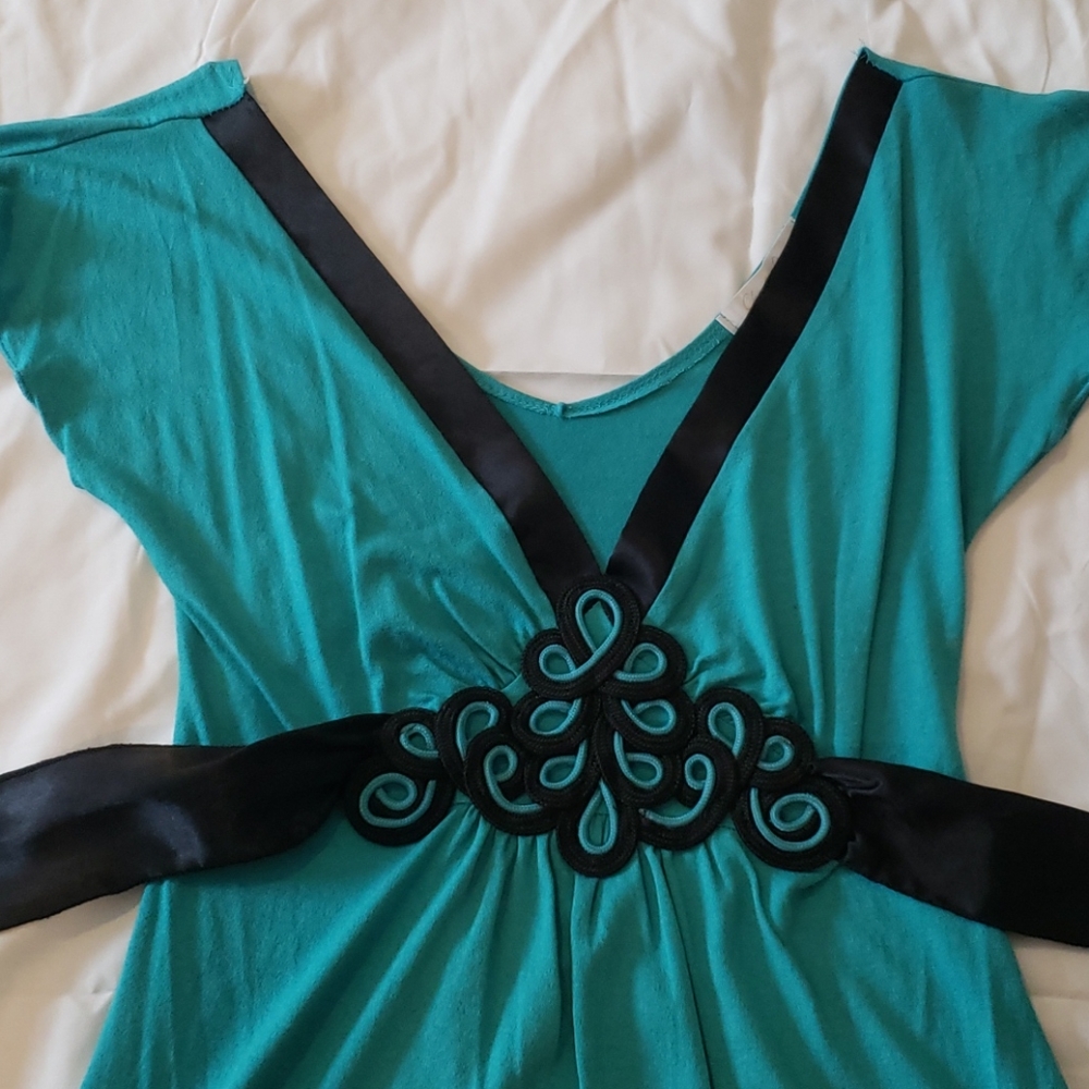 Turquoise blouse - Picture 2 of 2